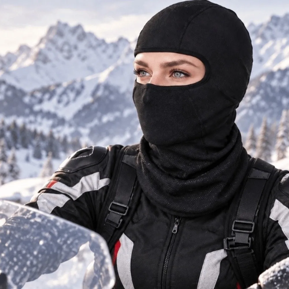 Warm Lining Winter Balaclava Mask Thick Fabric Dustproof Guard Cycling Helmet Liner Extended Collar Breathable Panel