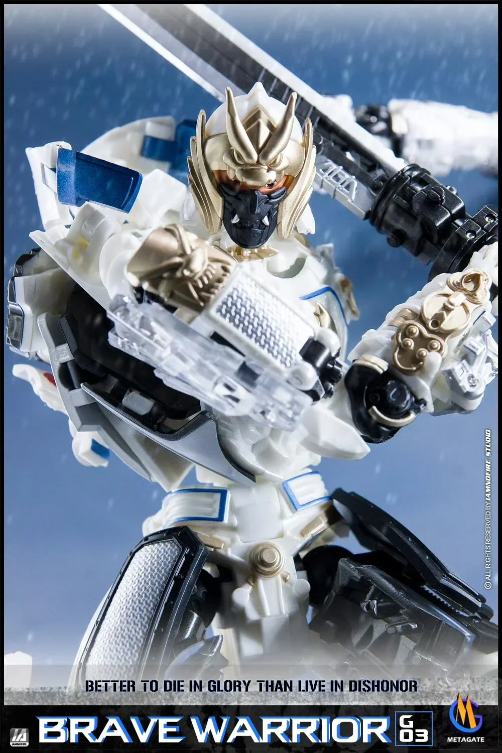 In Stock Transformation Toy MetaGate-G03 MG Three-Transformation Warrior Drift Robot White Version Action Figure Collection Gift