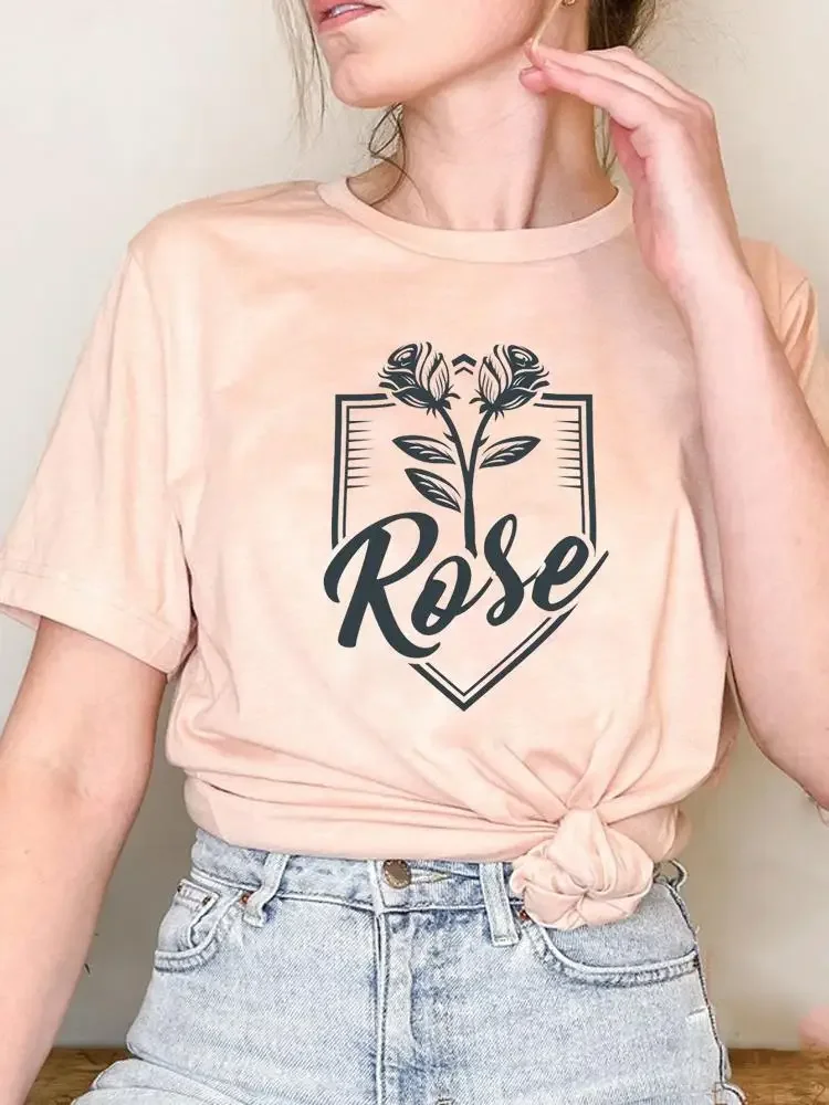 Camiseta gráfica de manga curta feminina, camiseta estampada, roupas da moda, roupas básicas, top Y2K, verão