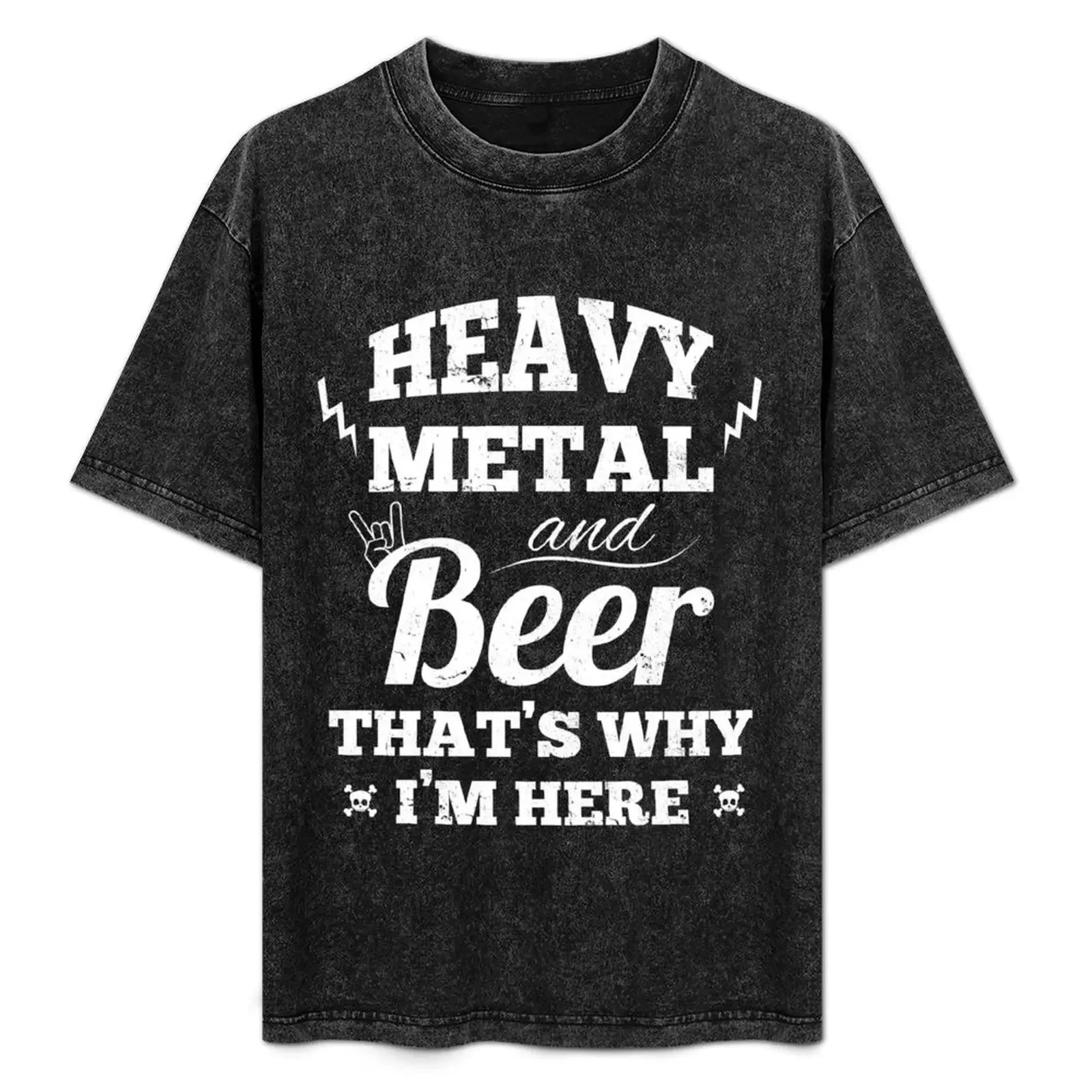 Heavy metal music and beer T-Shir graphic  shir vinage oversized  ee plus sizes plain black  shirs men