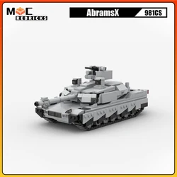 Modern Technology Military Battle Tanks AbramsX Next Generation MBT Building Block Track Vehicles Assembly Model Boys Bricks Toy