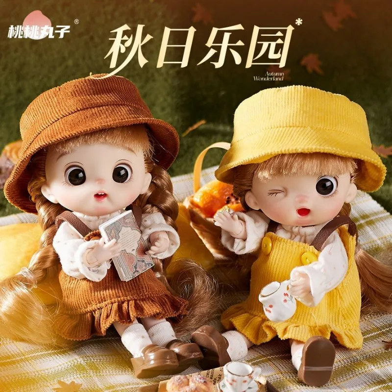 

High Quality 13cm Mini BJD Doll Peach Meatballs for Girls Candy Dopamine Colored Hair Doll Children's Toy Birthday Gift In Stock