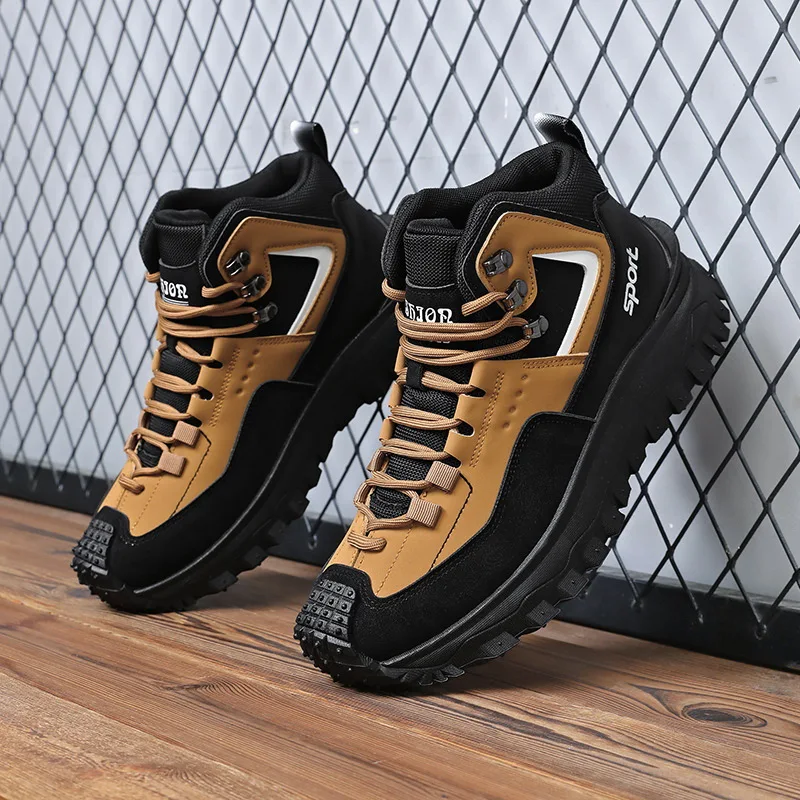 

New Men High Quality Brand Leather Boots Work Safty Shoes Tactical Desert Combat Men's Boots Outdoor Hunting Shoes Ankle Boots