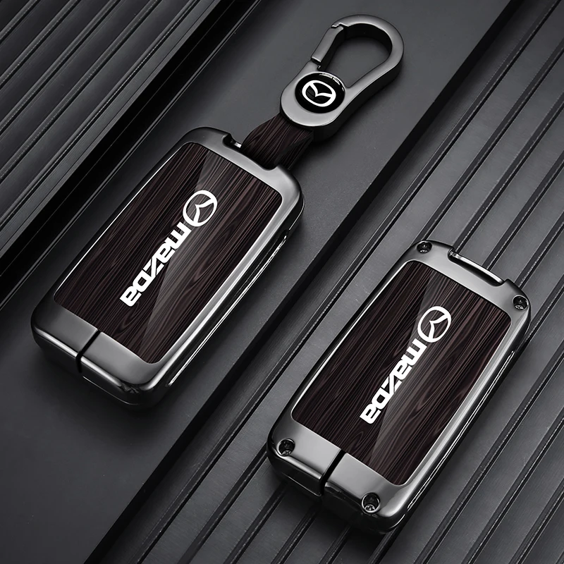Leather Car Smart Key Case Cover Shell Fob For Mazda 3 Alexa CX-30 CX30 CX4 CX5 CX-5 CX-8 2019 2020 Keychain Auto Accessories