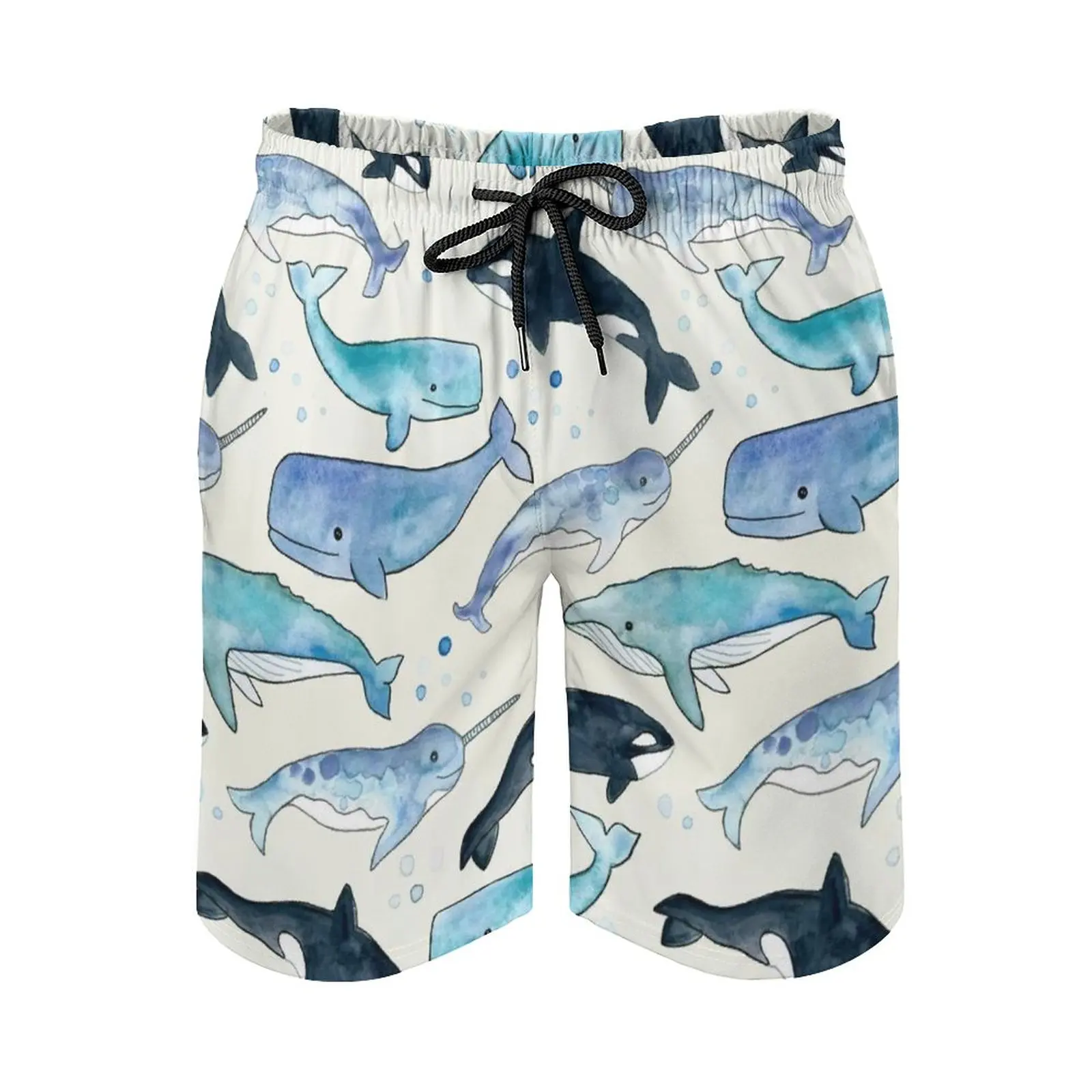 

Whales Orcas & Narwhals Men's Sport Running Beach Shorts Trunk Pants With Mesh Lining Trunks Shorts Whale Whales Narwhal