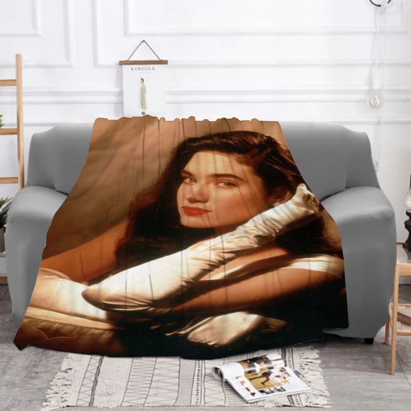 

Car Blanket Sofa Winter Film and TV Actors Jennifer Connelly Fluffy Soft Blankets for Bed Furry Machine Washable Throw & Throws