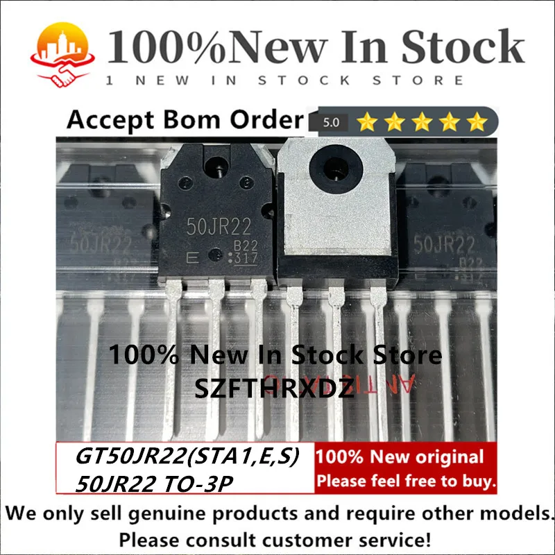 100% NEW ORIGINAL GT50JR22(STA1,E,S) TO-3P 50JR22 TO3P TRANSISTOR, IGBT, 600V, 50A, TO-3PN