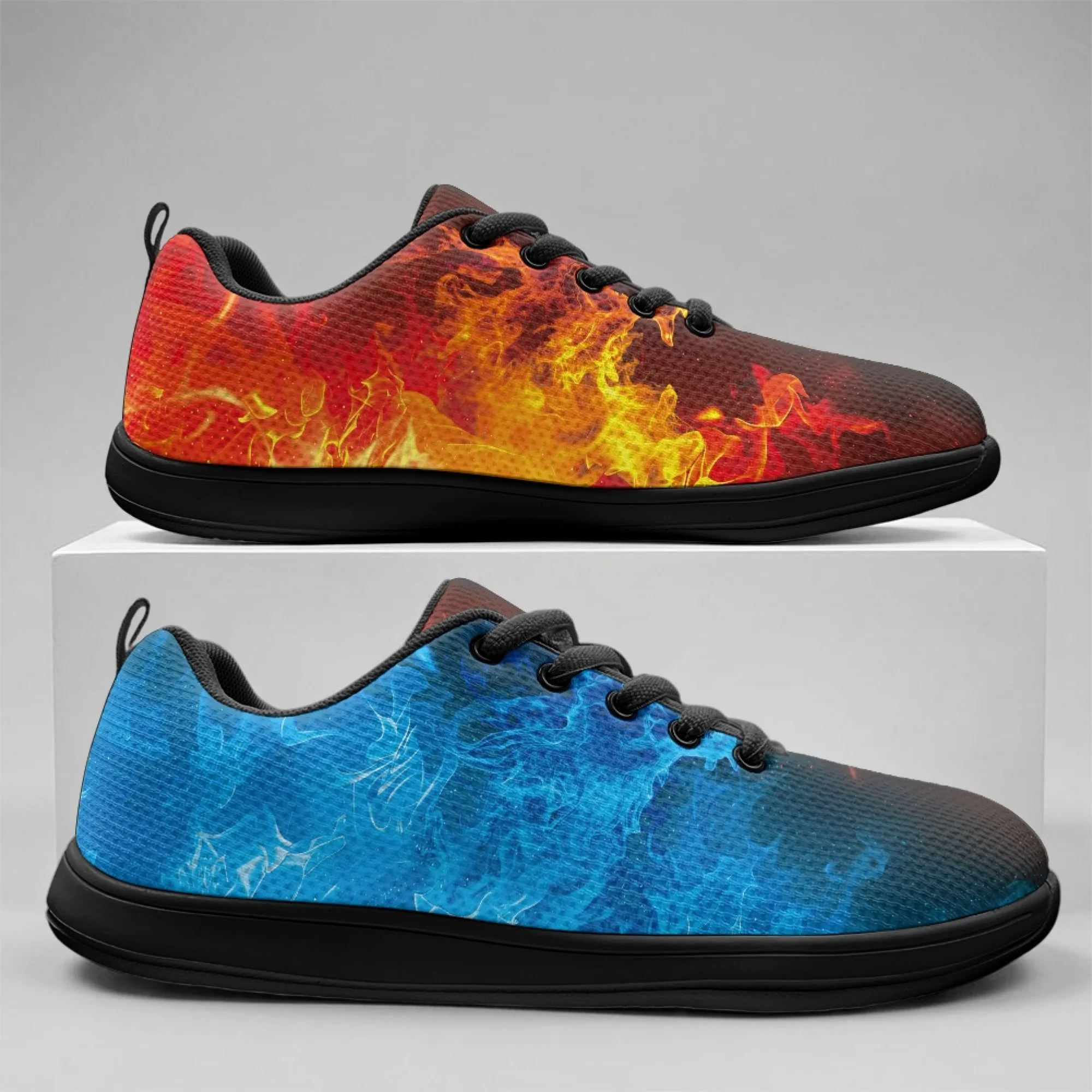 

XIXIRIMIDO Strappy Wide-toed Shoes Flame Mens Walking Shoes Casual Shoes Breathable Mesh Womens Fashion Snakers 36-46