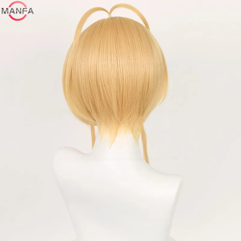 Anime Cosplay Wig Sakura Kinomoto Cosplay Wig 46cm Short Women Girl Cosply Wig Heat Resistant Synthetic Hair