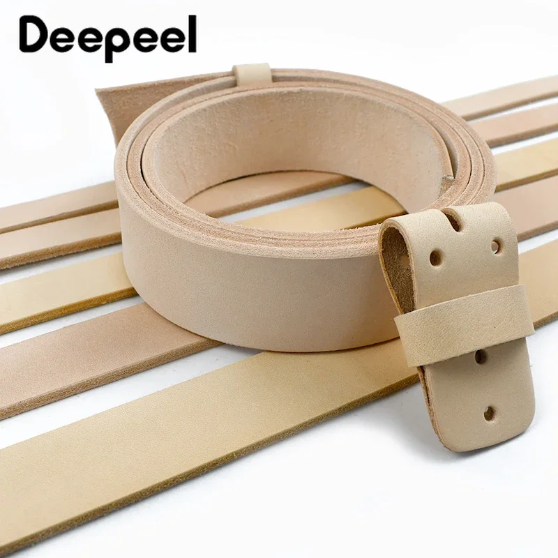 1P Deepeel 18-38mm Wide Belt First Layer Cowhide Headless Pin Buckle Belts for Men Women Genuine Leather Vintage Waistband Part