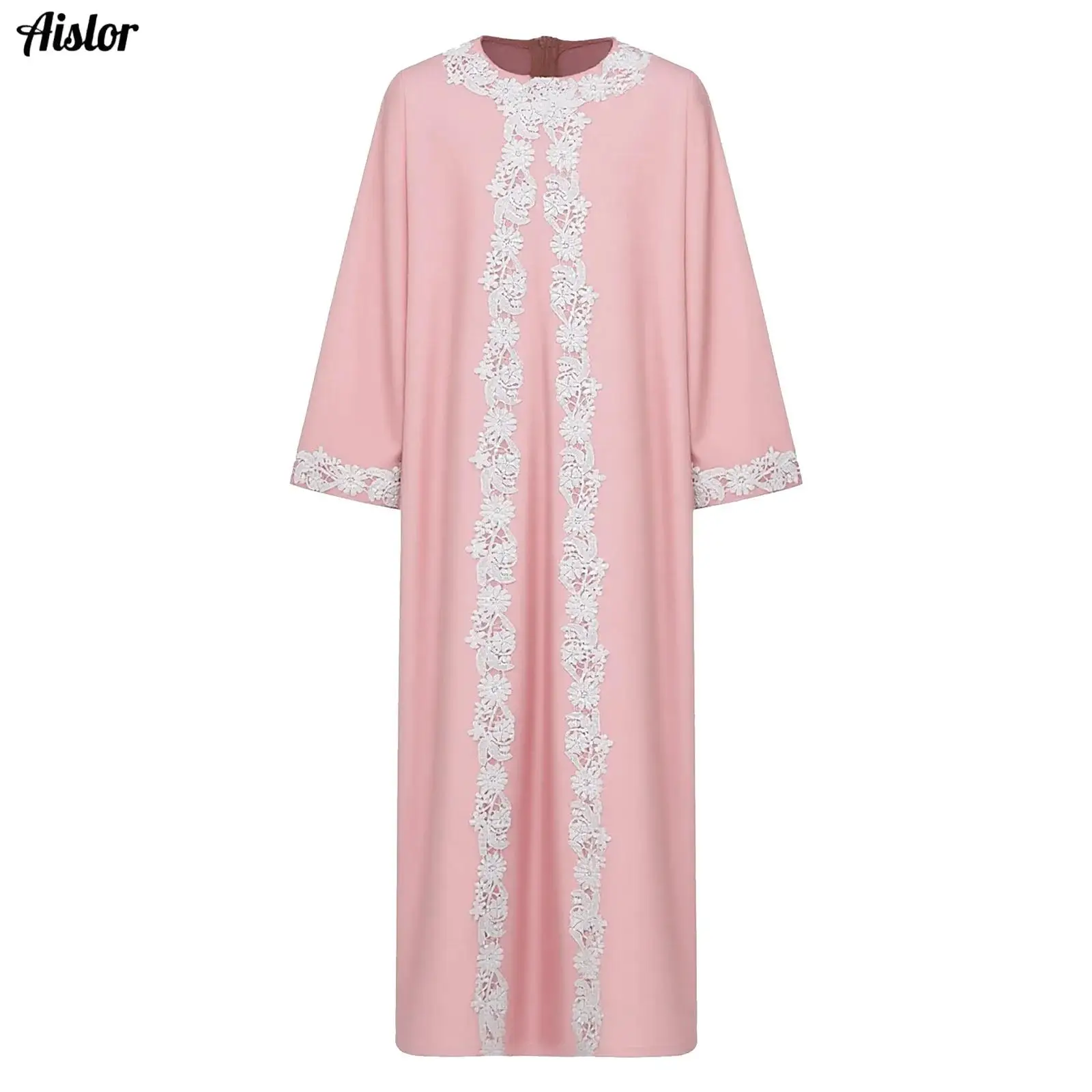 

Abaya Children Thawb Teens Summer Muslim Robe Dress Kids Girls Arab Folk Clothes Embroidered Lace Thobe 6-16 Yrs National Outfit