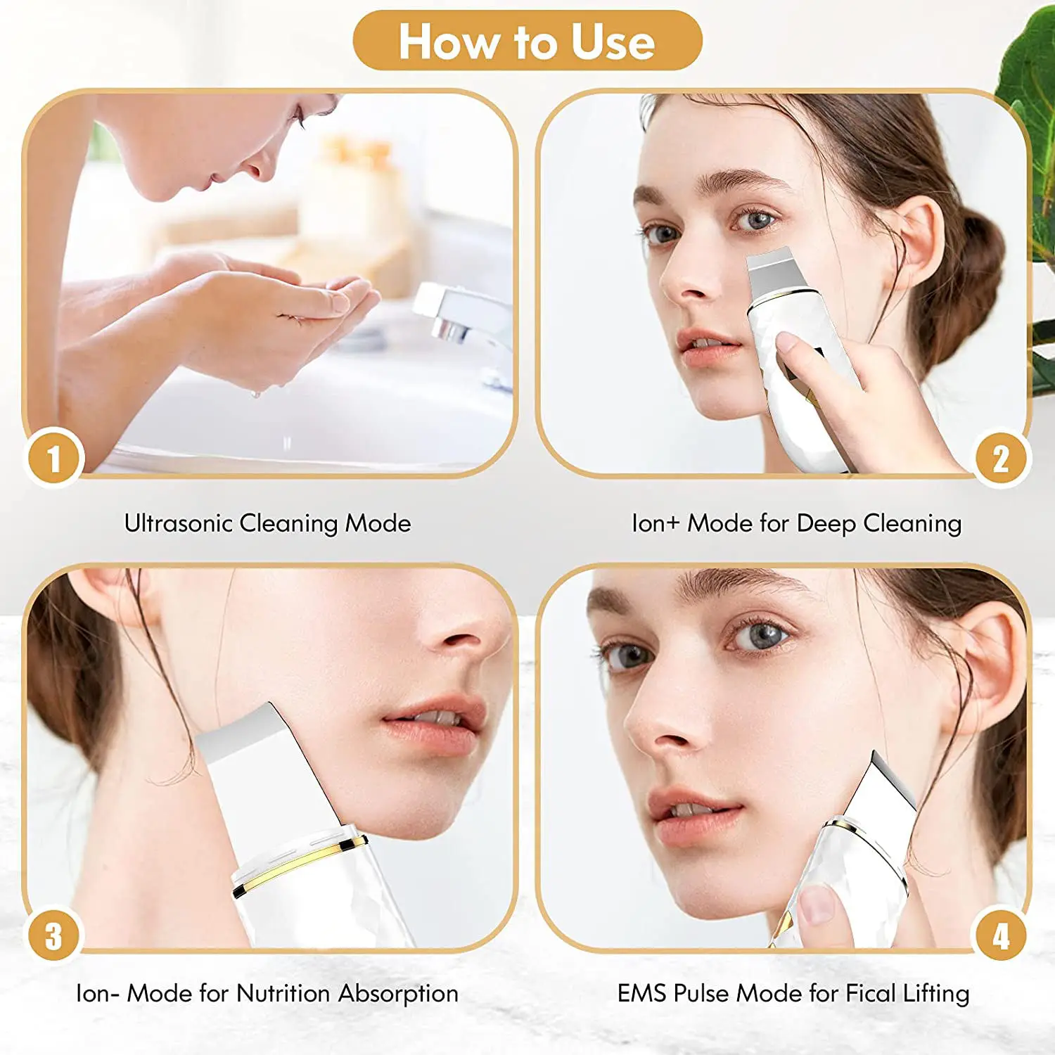 2024 travelling beauty care Pore Cleansing Face Sonic Peeling Heating Ultrasonic Skin Scrubber Vibration Face Spatula