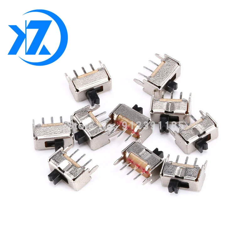 10PCS SS12D07 mini Slide Switch 3pin 2 Position 1P2T SPDT High quality toggle switch Handle:3MM/4MM/5MM/6MM