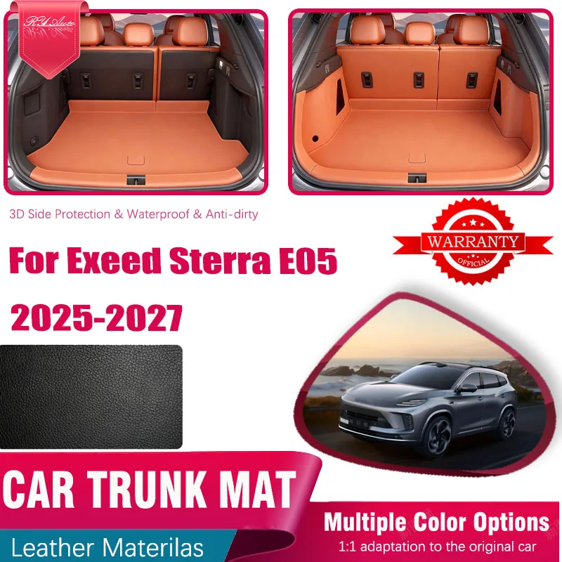 Car Trunk Mats For Exeed Exlantis Sterra E05 MX ET5 2025 2026 2027 Leather Storage Pads Cargo Cover Inner Liner Auto Accessories