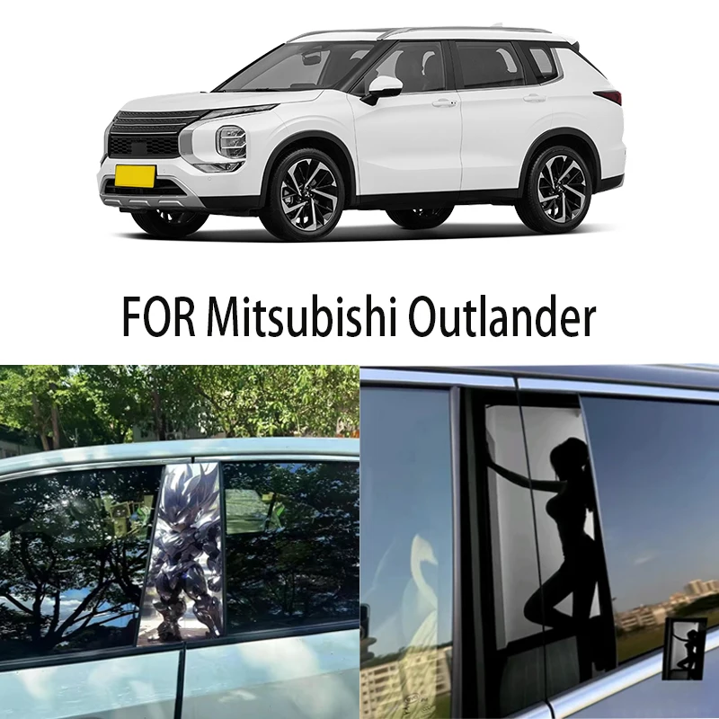 

Door Window Decoration Trims Pillar Posts Stickers Auto Styling For Mitsubishi Outlander Car accessories