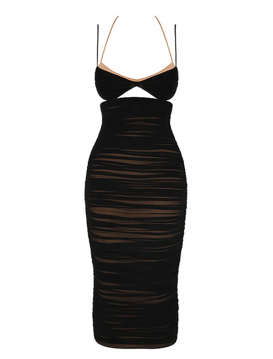 Vkiss Glinsterende Bodycon 2022 Cocktail Party Dress Hoge Hals Katoen Blend Met Sequin Pure Kleur فساتين حفلات Gewaad