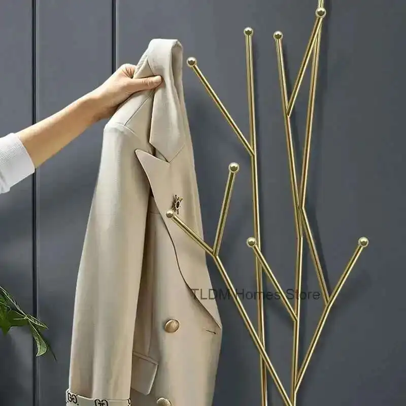 

Golden Metal Clothes Rack Modern Designer Bedroom Storage Burro Coat Rack Luxury Living Room Hallway Home Entrance Furniture