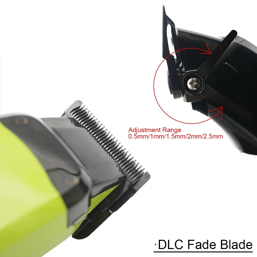 ماكينة قص الشعر الاحترافية للرجال 7500 دورة في الدقيقة مع قاعدة شحن DLC ماكينة قص الشعر بشفرة تتلاشذ الشعر