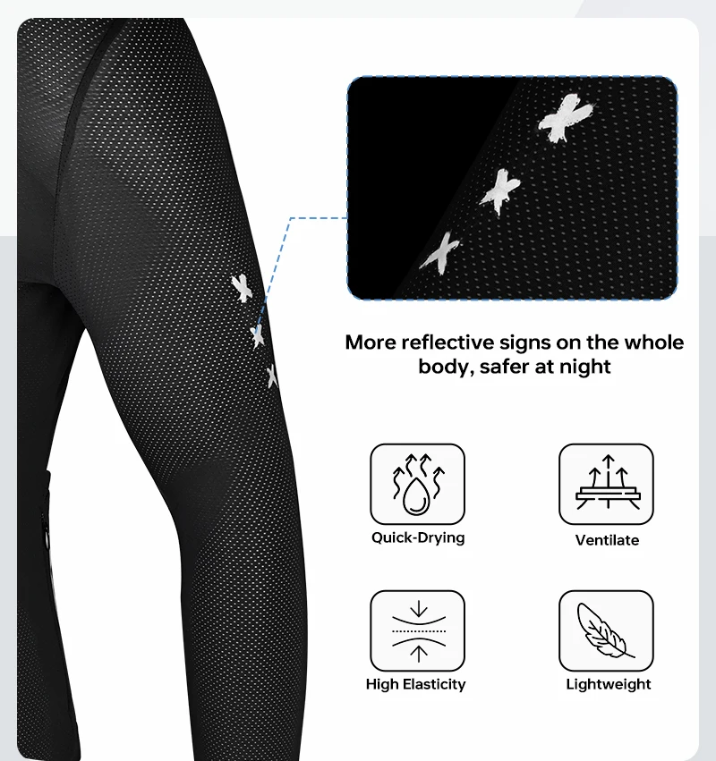 X-TIGER Radtrikot mit langen Ärmeln und Reißverschluss, Sport-Radtrikot für Herren, professionelle, figurbetonte Fahrradbekleidung, Herren-Radtrikot. – Detail 9