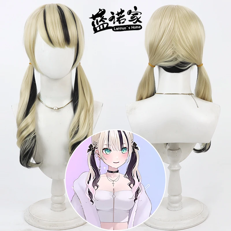 

NIJISANJI Virtual YouTube Kurumi Usa Cos Cosplay Wig Halloween Carnival Party Prop Synthetic Hair Heat Resistant Fiber + Wig Cap