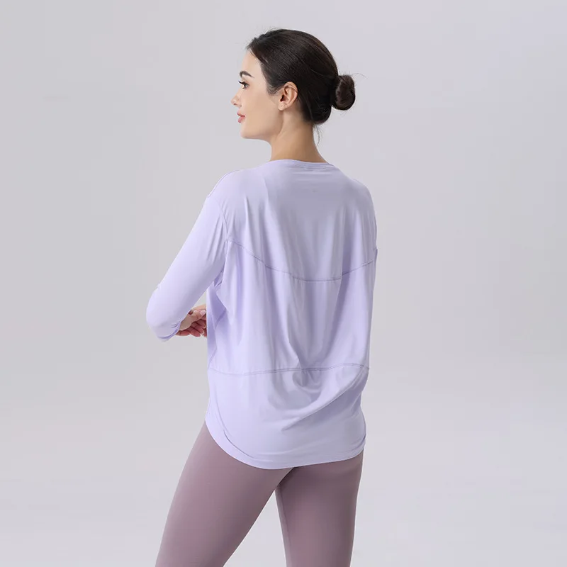 Summer Thin Ice Silk Sun Protection Clothing Outdoor Quick-drying Shirts Breathable Loose Long Sleeve Top for Women