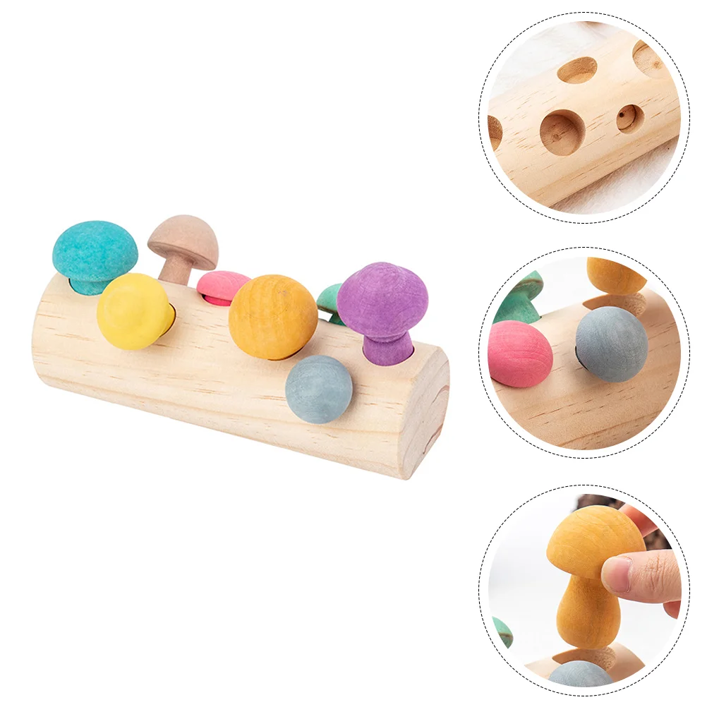 Giocattolo per bambini Gioco per la raccolta dei funghi Gioco educativo per la raccolta dei funghi per bambini Giocattoli sportivi Simulazione colorata Giocattoli di legno