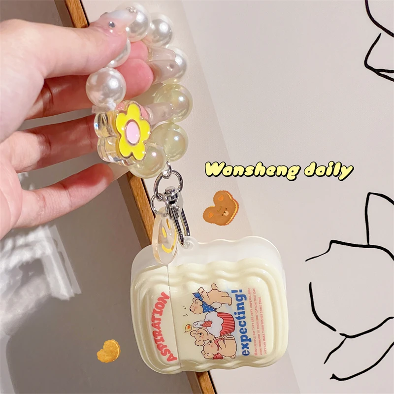 Oortelefoon Case Voor Airpods Pro Leuke Grappige Cartoon Beer Hoofdtelefoon Gevallen Voor Airpods 1 2 3 Imd Headset Bescherm Cover met Hanger