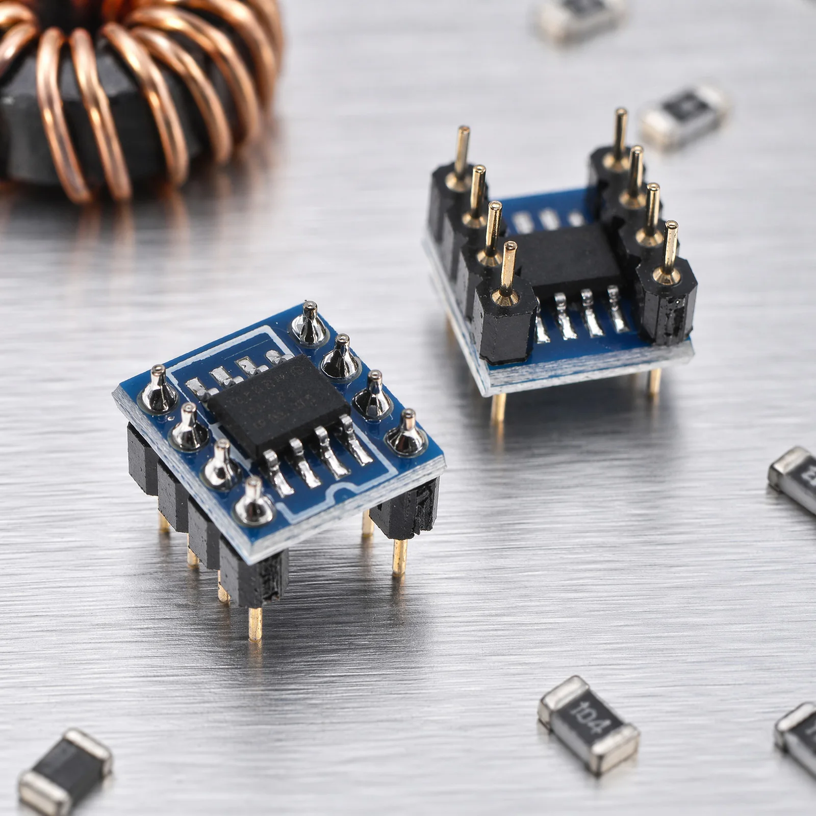 OPA627AU Op Amp DIP Adapter Board Single to Dual PCB Module Converter 15x10mm Matched Pair Audio Upgrade