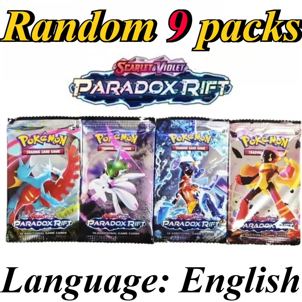 9 Packungen Pokémon-Kartenpakete Bright Stars Prismatic Evolutions, PALDEAN FATES, Englische Erweiterungspakete, Battle Transaction Card Geschenkset – Detail 23