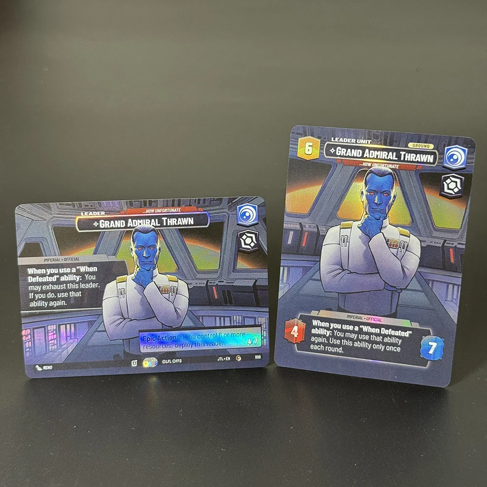 SWUDB Jump to Lightspeed (JTL) Tarjetas proxy de lámina de juego lateral Darth Vader Boba Fett Almirante Piett Grand Admiral Thrawn Poe Dameron