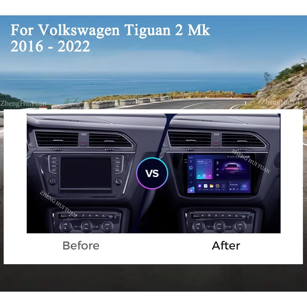 Android 16 For Volkswagen Tiguan 2 Mk 2016 - 2022 CarPlay Auto WIFI 4G DSP Car Radio Multimedia Video Player GPS Stereo Head Uni