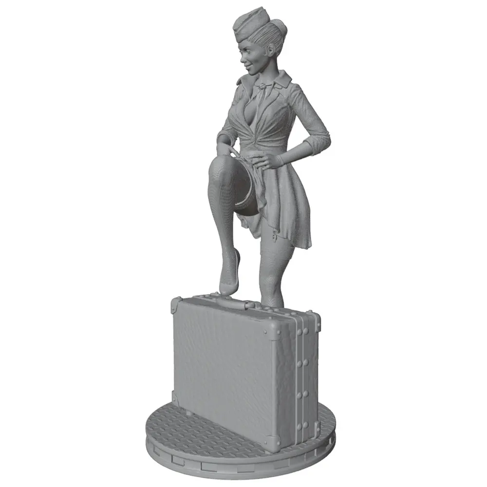 1/24 Miniature Resin Model Statue, 75mm Figure Toy Model Kit, Space Shuttle Attendant Getting Ready, High-Detailed Resin Model Figure, Unpainted, Perfect for Role-Playing Games and Collecting