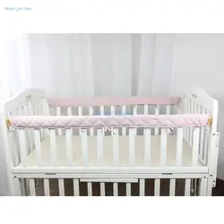 2Pcs Cotton Crib Wrap Safe Teething Protector Baby Anti-bite Color Bed Fence Guardrail Cover Dropship