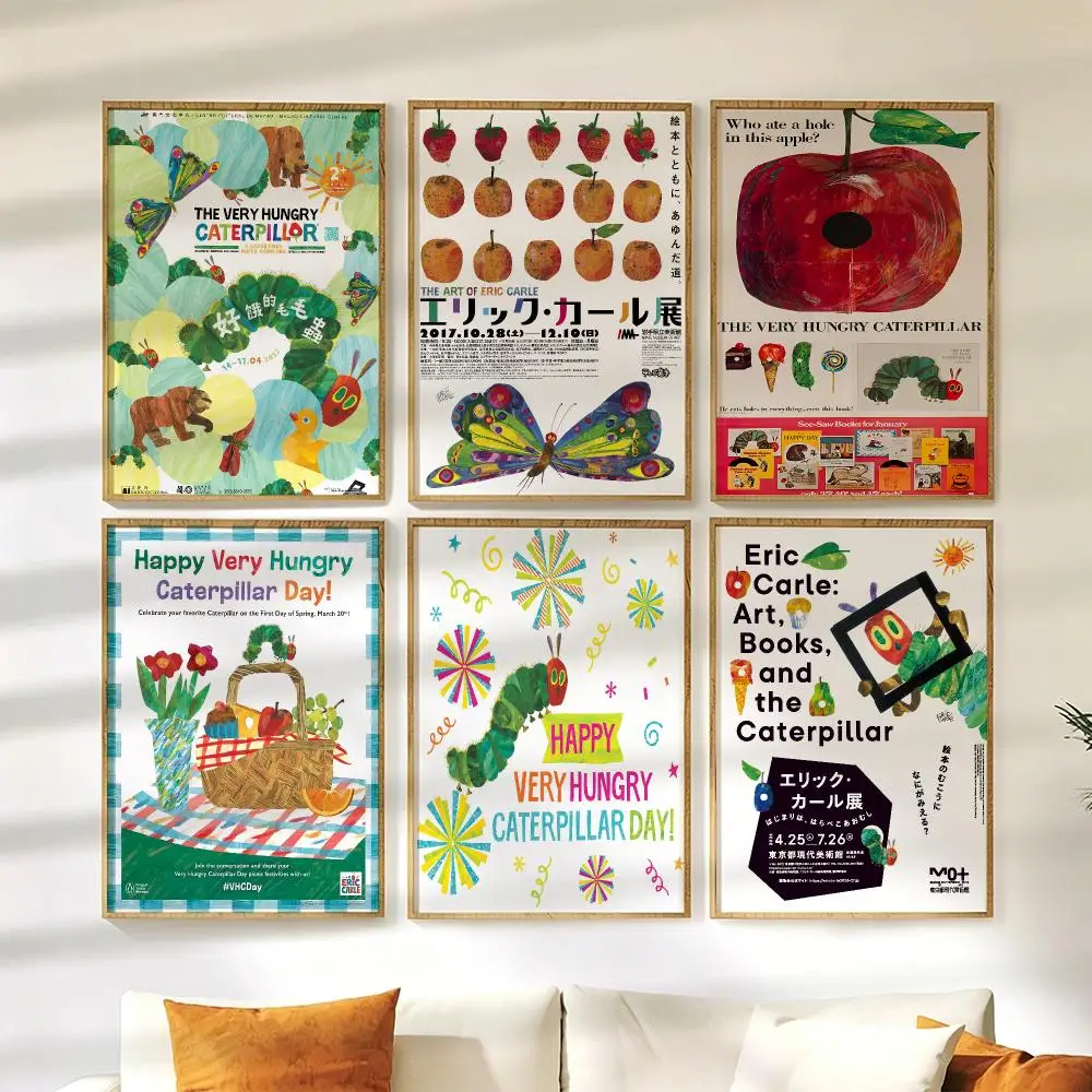 The Very Hungry Caterpillar Painting Calligraphy Canvas Painting Art For Bedroom Living Room Home Decor Wall Decoration Decals