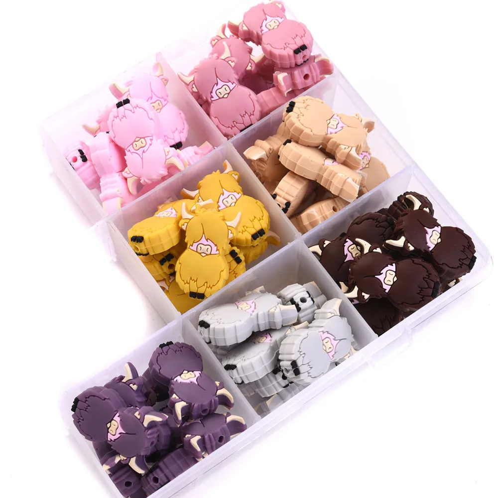 10Pcs 20x31mm Food Grade Silicone Patterned Spacer Beads for Nursing Baby Toys Pacifier Controller Pacifier Clip