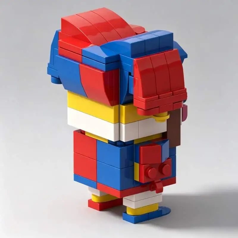 154Pcs Figure MOC Brick Model Custom Puzzle DIY Assembly Building Blocks Creative Cartoon Character Collection Display Toy Gifts