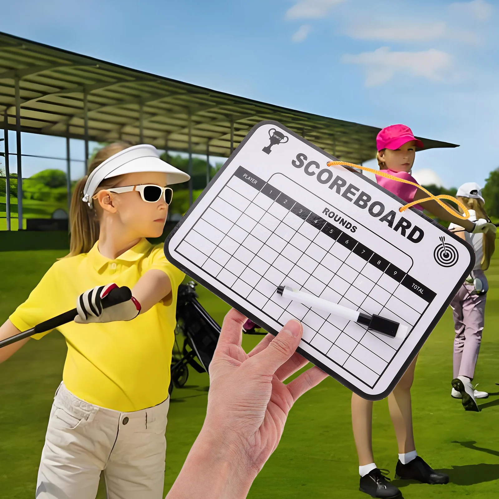 

1 set Golf Scoreboard Dry Erase Board Double Sided Portable Lightweight Golf Points Card Writing Accessories Round Competition