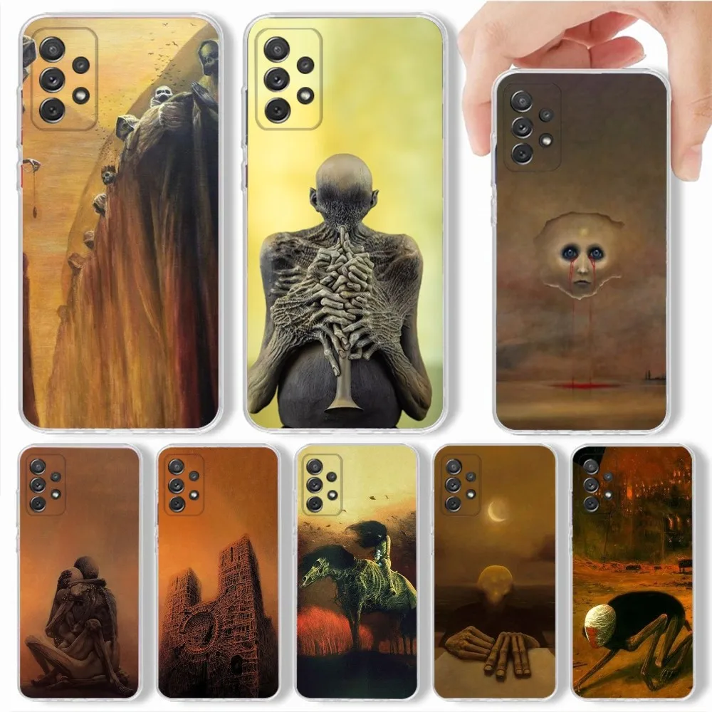 

Z-Zdzislaw B-Beksinski Art Phone Case For Samsung,Galaxy,S20,S21,S22,S23,Fe,Lite,Plus,Ultra Note Shell
