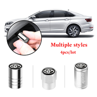 4PCS Car Badge Tire Valve Stem Cap Auto Wheel Tyre Valve Cover For Toyota Corolla Vios Auris RAV4 Hilux Ralink Ruizhi Highlander