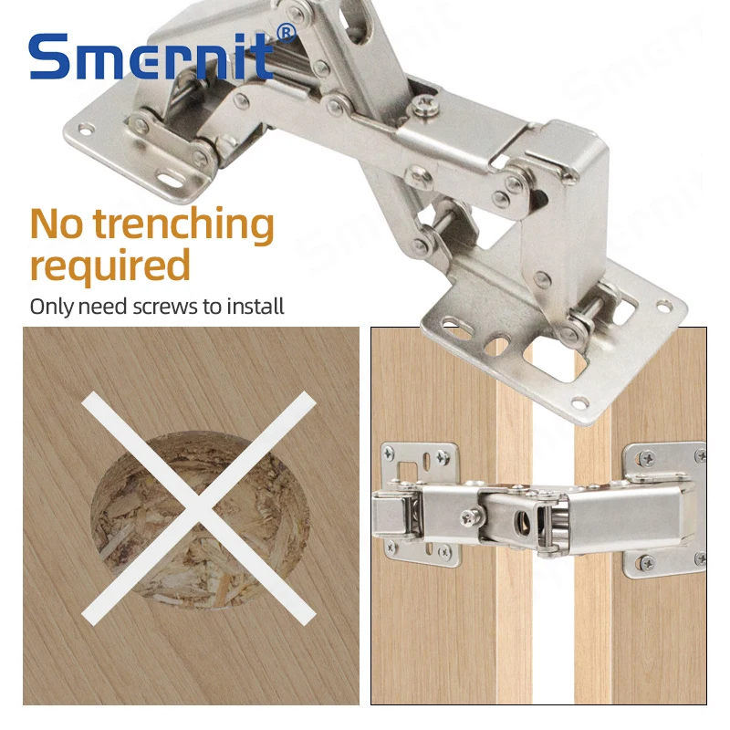 Hinges Furniture Fittings No Punch for Kitchen Cabinets Cupboard Wardrobe Door Hinges with Screws Furniture Hardware