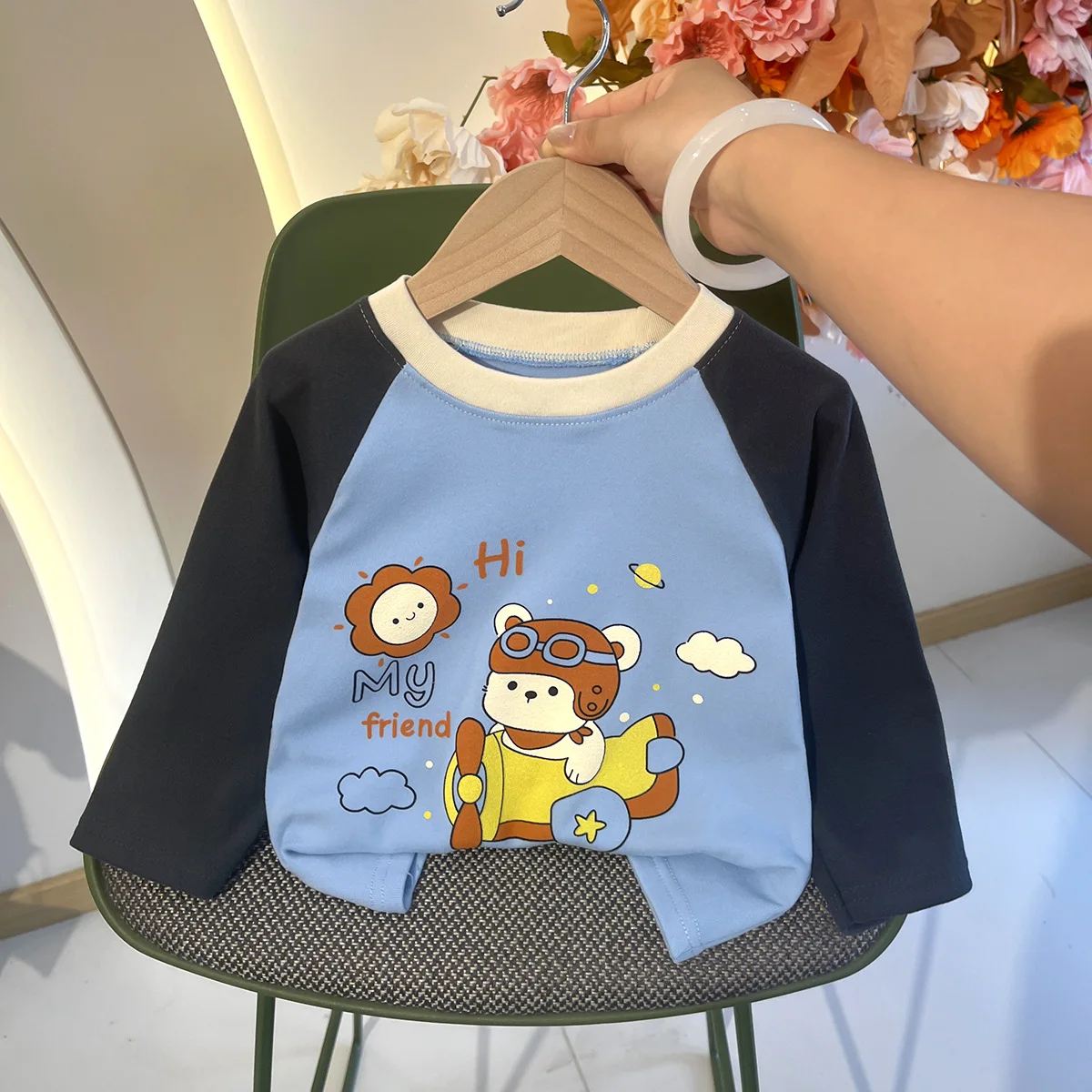 1 to 8 Years Toddler Kids Boys Girls Long Sleeve T‑Shirt Animal Print Tops Spring Autumn Casual Baby Bottoming Tees