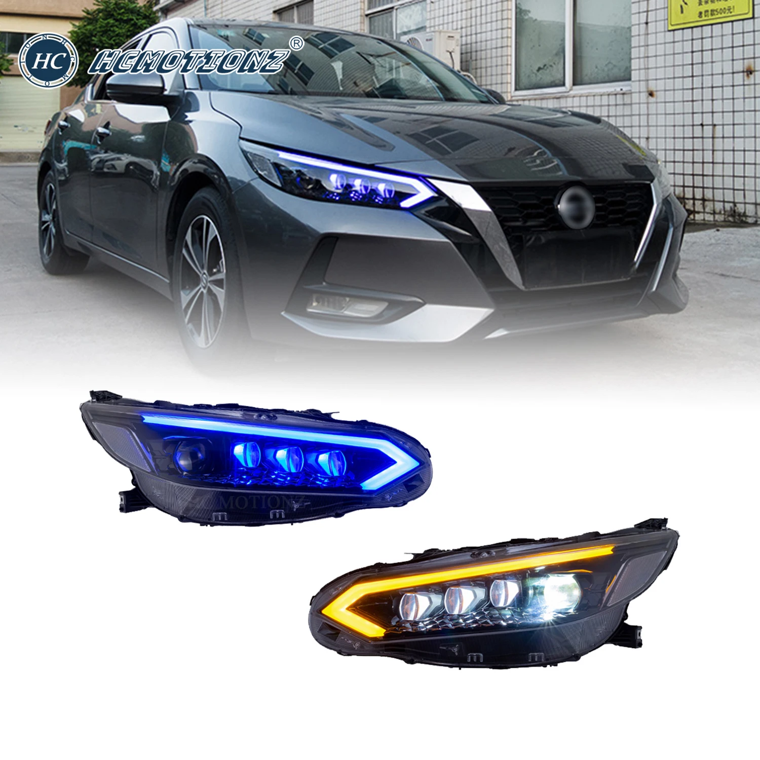 

HCMOTIONZ LED Headlights for Nissan Sylphy 2020 2021 2022 Car Styling Head Lamp DRL Signal Projector Lens Front Lamps Accessorie