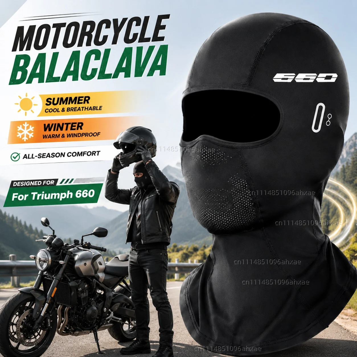 For Triumph Trident 660 Sport Tiger 660 Trident660 Motorcycle Balaclava Summer Glasses Face Breathable Hole Winter Warm