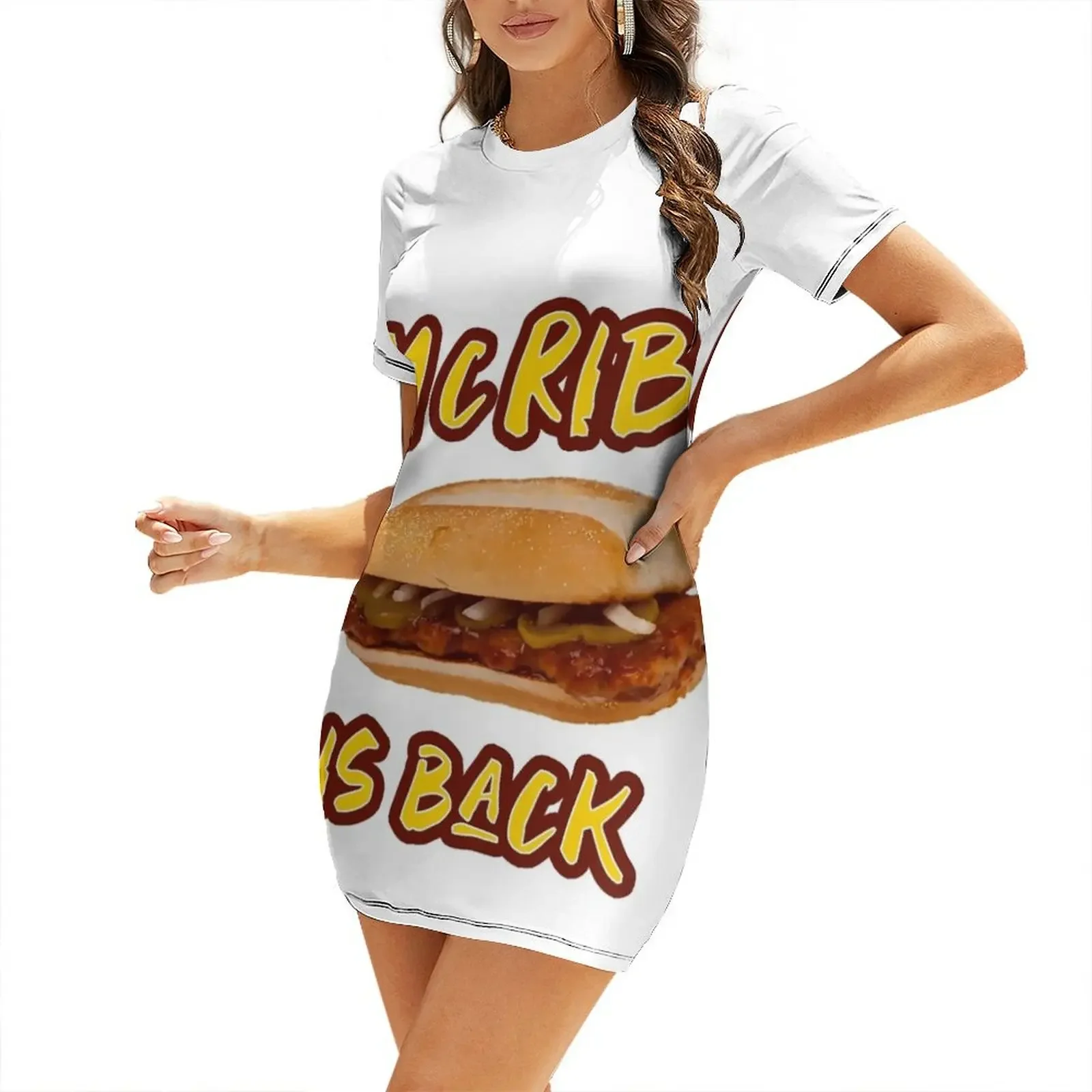

The McRib is Back! Short-Sleeved Dress Summer skirt Women's dresses Womens dresses Clothing female Dress