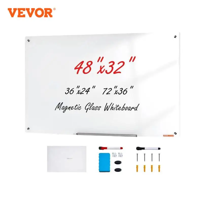 VEVOR Magnetic Glass Whiteboard 48