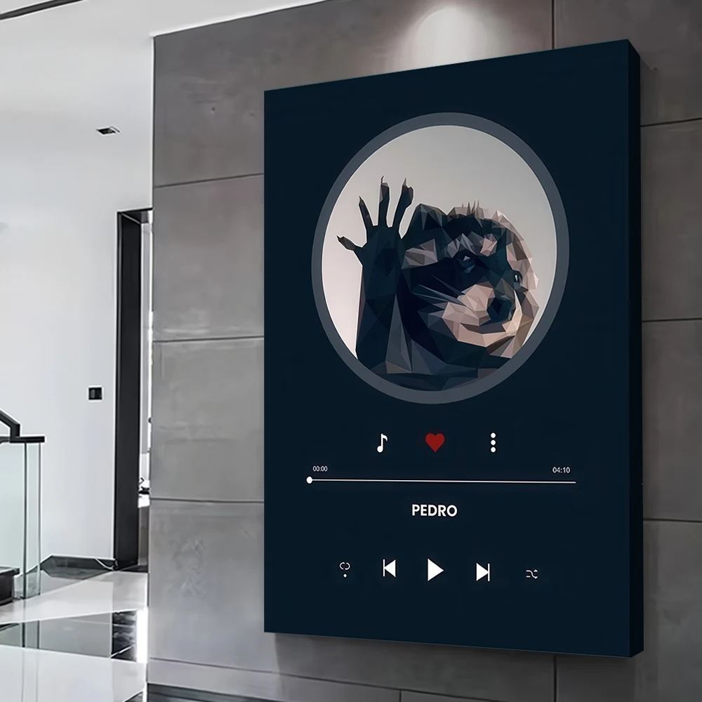 Raccoon Music Player Meme Printed Poster Customizable Pictures Wall Art Canvas Painting Gift for Bathroom Decor Room Wand Deko