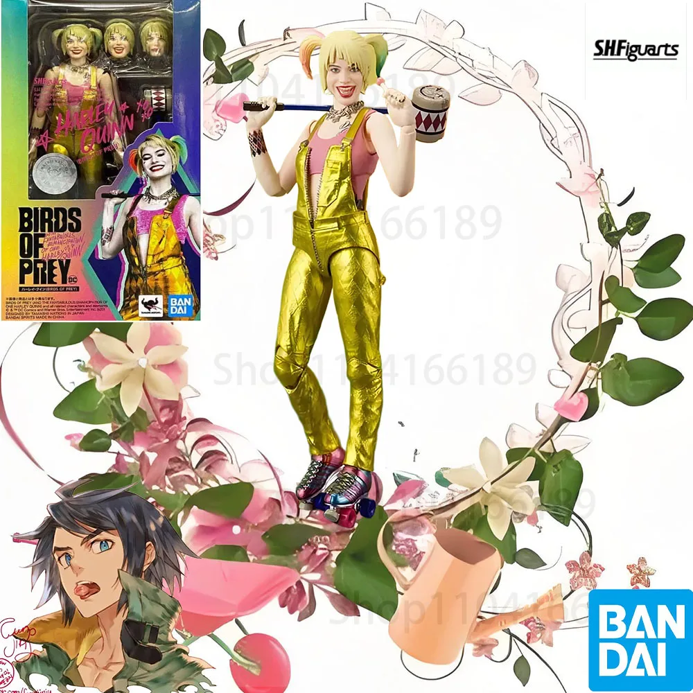 Bandai Birds of Prey Anime Figure SHF Harley Quinn Action Figure Collectibles Model High Poseability Toys For Boys Gift