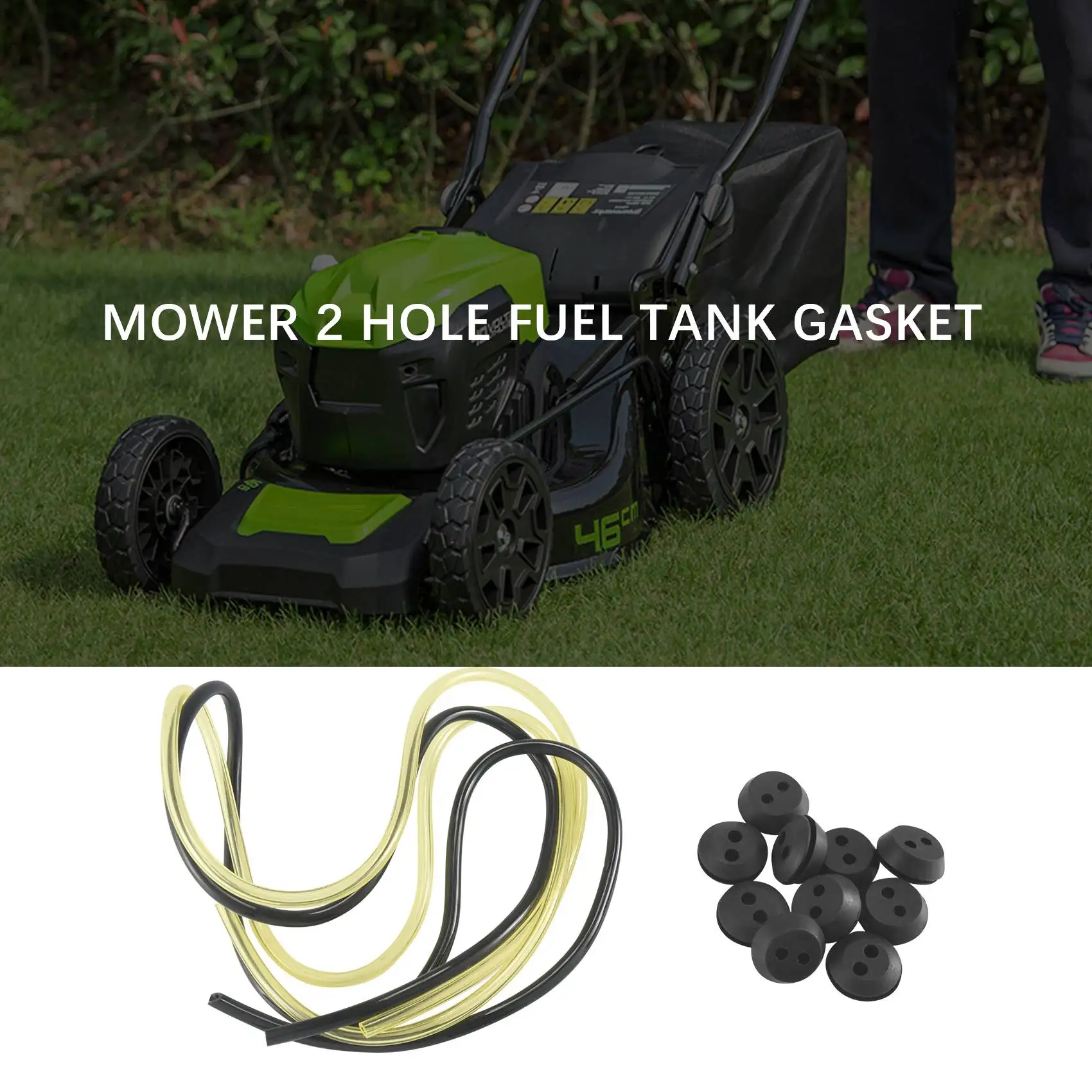 L67A Pro 10 Pcs 2 Holes Fuel Tank Grommet Rubber with Fuel Line Pipe for Brush Cutter Grass Trimmer