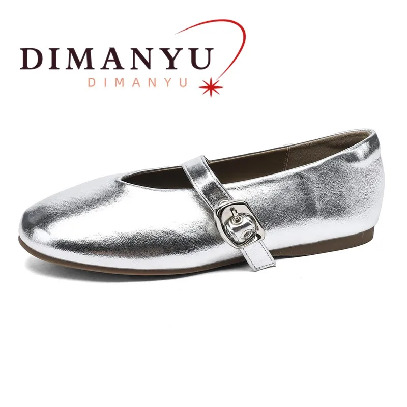 DIMANYU Mary Jane Shoes Women 2026 New Autumn  Women Ballet Flats Shoes Large Size Shallow One-Strap Retro Flat Shoes For Women