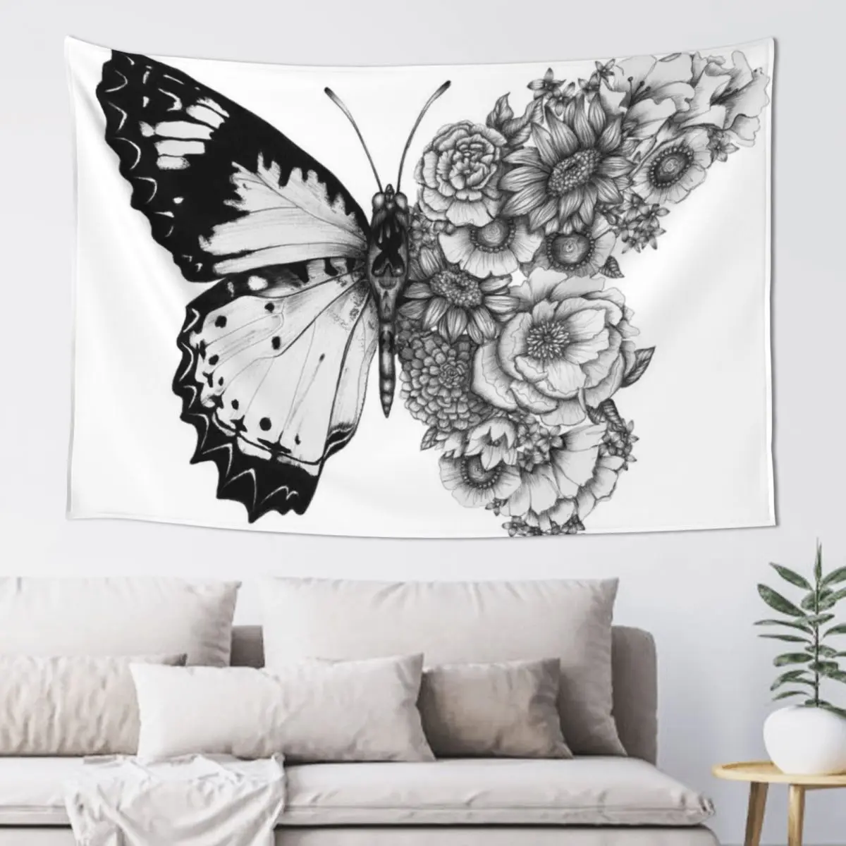 

Butterfly in Bloom Tapestry Home Decorations Aesthetic Wall Decor Room Decor Tapestry